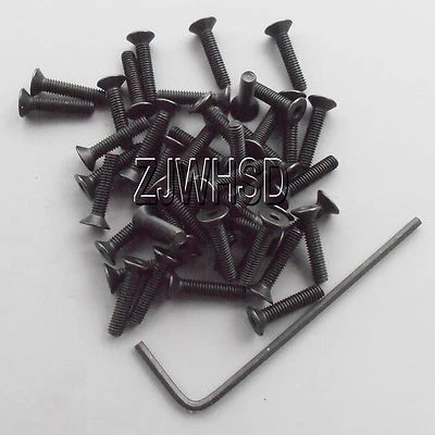 50pcs M2.5 x 12 Allen Hex Flat Head Screw Ultra Hard Alloy Steel Bolt + Free Key - Image 1 of 2