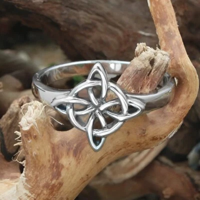 Sterling Silver Witches Knot Ring (4-15+Half Sizes) Celtic Wiccan Witch Jewelry - Image 1 of 4