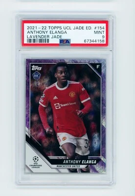2021-22 Anthony Elanga Topps Jade Lavender Refractor Rookie Card 9/15 PSA 9 MINT - Image 1 of 3