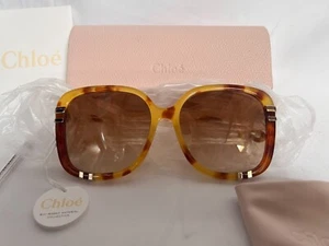 New Chloe CH0106SA Havana Brown Women's Sunglasses 59-17-145 NWT 100% Authentic - Picture 1 of 2