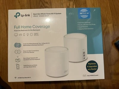 TP-LINK Deco W3600 2 Pack Whole Home Mesh AX/Wi-Fi 6 System AX1800 Dual Band - Image 1 of 4