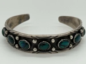 Sterling Silver Navajo Native American Cuff Bracelet Signed “RC” - Picture 1 of 6