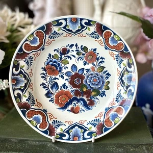 Delft Bowl (Saucer) Polychrome Enamels Faience 6.75” Signed J.U. -VGC - Picture 1 of 8