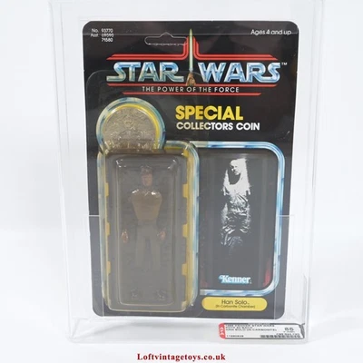 Kenner Vintage Star Wars POTF Han Solo Carbonita AFA 85 Foto 1 de 4