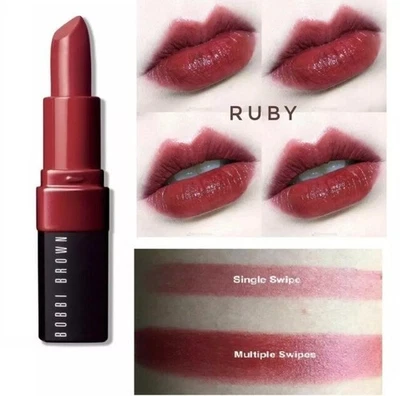 Lápiz labial Bobbi Brown RUBY color de labios triturado tamaño de viaje 0,07 oz ~ NUEVO Foto 1 de 3