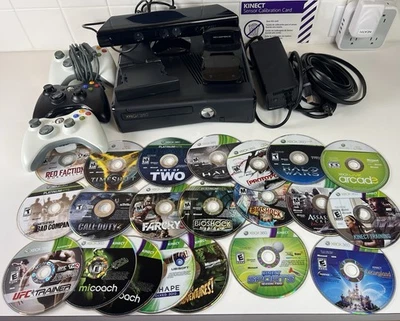 ULTIMATE UPGRADED XBox 360 S Kinect Bundle - 20 Games SO MANY XTRAS! - Image 1 of 4