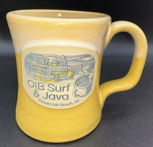 Deneen Pottery OIB Surf & Java Hand Thrown 2019 Kaffeebecher Tasse Ocean Isle Beach - Bild 1 von 8