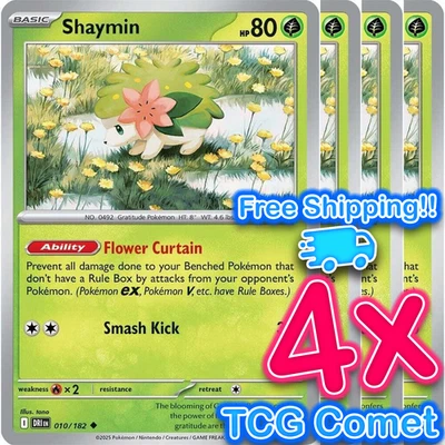[4x Playset] Shaymin - 010/182 - SV10: Destined Rivals (DRI) Pokemon TCG - Image 1 of 3