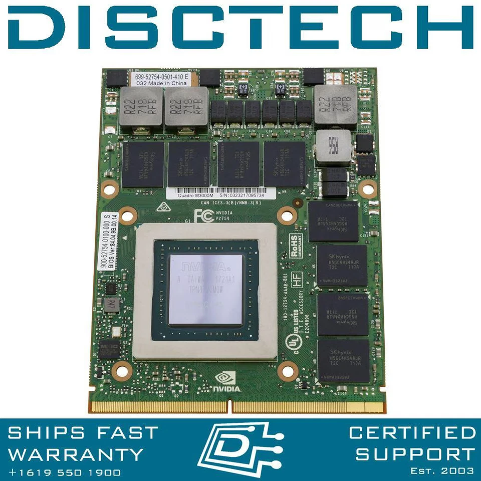 Dell H99YY NVIDIA Quadro M3000M N16E-Q1-A1 4GB Video Card Graphics GPU - Image 1 of 3