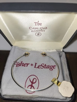 NUEVO Brazalete Brazalete LeStage Cape Cod Plata de Ley 925 14K, 7.5 Pulgadas Foto 1 de 2