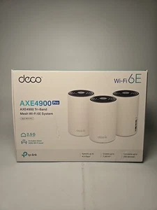 TP-Link Deco XE70 Pro White AXE4900 Pro Tri Band Mesh Wi-Fi 6E System - 3 Pack - Afbeelding 1 van 7