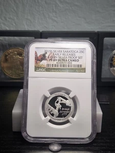 2015-S Saratoga 25c Early Release Silver Coin NGC Proof 69 Ultra Cameo - Picture 1 of 4