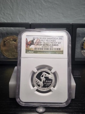2015-S Saratoga 25c Early Release Silver Coin NGC Proof 69 Ultra Cameo - Image 1 of 4