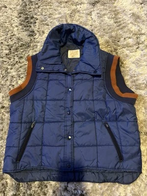 Vintage Sears Mens Puffer Vest Size L Snap Front Quilted Nylon Ski 70s 80s Retro - Image 1 of 4