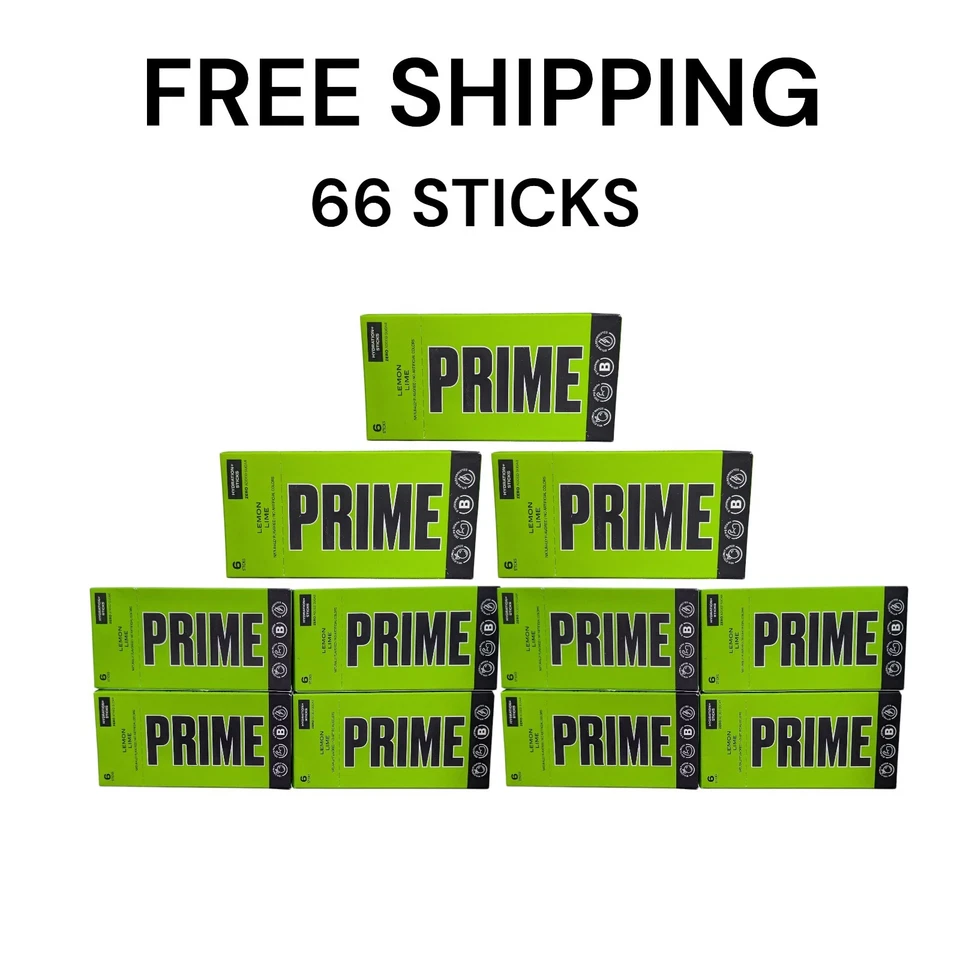 Prime Hydration Sticks Lemon Lime 1 Case (12-6ct) of 72 Sticks Total Exp 2/25