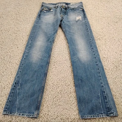 Jeans Diesel Para Hombre 29x32 Azul Viker Denim Desteñido Bigotes 008IK Botón Mosca Italia Foto 1 de 4