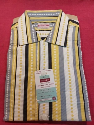 60s JC Penney Top Flight Short Sleeve Shirt Mod Deadstock Minty M. - Image 1 of 4