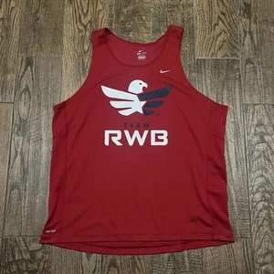 Nike Miler Team RWB Enriching Veterans Lives Mens Dri-Fit Running Tank Top 2XL - Picture 1 of 2