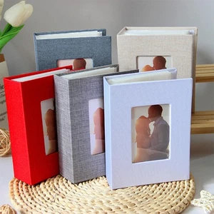 100 Pockets Photo Album 4x6 Photos Linen Cover Slip-in Picture Albums DIY - Picture 1 of 22