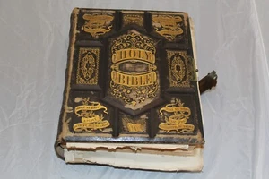 1869 Graham Surname Family Holy Bible Book Illustrated William Flint & Co - Picture 1 of 8