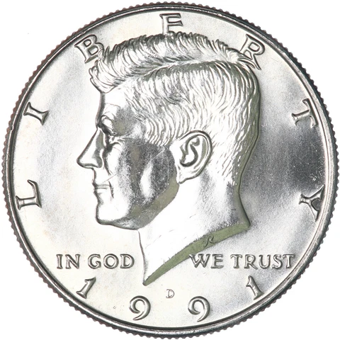 1991 D Kennedy Half Dollar CN-Clad Gem BU US Coin Cover