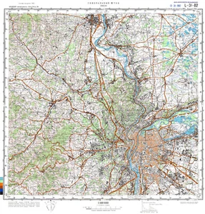 Russische sowjetische Militär topographische Karte - LYON (Frankreich), 1:100 000, REPRINT - Bild 1 von 4
