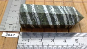 JASPE ZEBRE VERT naturelle pointe obelisque 5.7cm 34.8gr - lithotherapie reiki - Picture 1 of 5