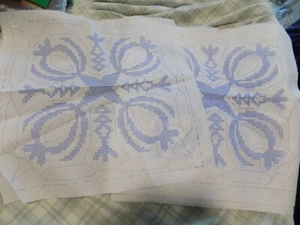 Stamped Cross Stitch Fabric: ~ Set of 6 fabric squares ~ 18" X 18" ~ New - Picture 1 of 1