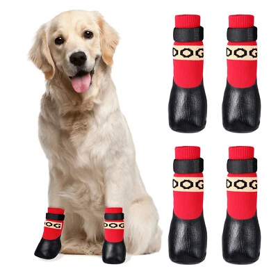 4pcs Dog Socks Anti Slip Waterproof Dog Shoes Boots Outdoor Indoor Paw Protector - Image 1 of 4