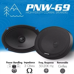 AudioControl PNW-69 6x9" Coaxial 2-Way Speakers w/Silk Dome Tweeters 3 ohms - Picture 1 of 7