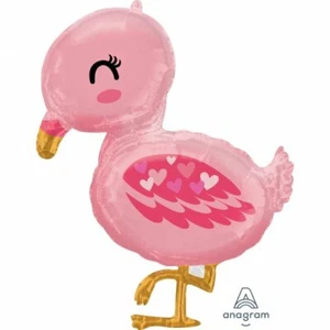 SUPER SHAPE XL FLAMINGO BABY BALLOON BABY SHOWER BIRTHDAY PARTY DECORATIONS - Picture 1 of 1