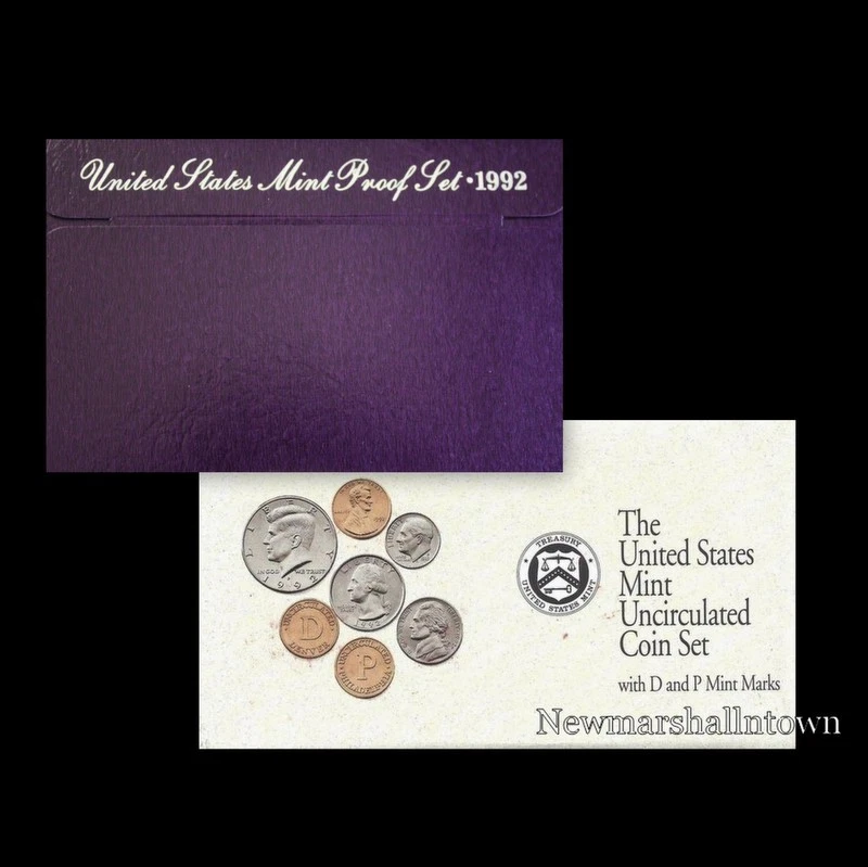 1992 P+D+S Mint Proof Set ~ Kennedy Washington Roosevelt Jefferson Lincoln  - Image 1 of 3