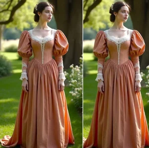 1830s Victorian Edwadian Lady Walking Dress Romantic Vintage Royal Queen Princes - Picture 1 of 5