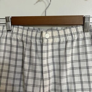 Vintage Lord Isaacs Sporthose klein creme kariert Druck Knopf Stretchbund adrett - Bild 1 von 6