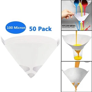 50 Set Paint Filter Strainer Funnel for Automotive 3D Printing Resin Arts - Picture 1 of 12