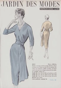 Vintage FRENCH Sewing Pattern - Dress with Draped Belt - Bust 41 - Picture 1 of 2