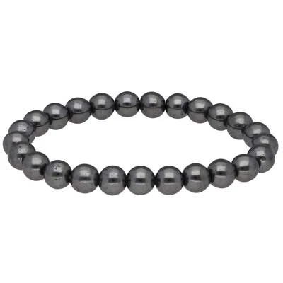 Hämatit Kugelarmband  | 8 mm Perlen | Dehnbar | Edelstein-Armband - Bild 1 von 4