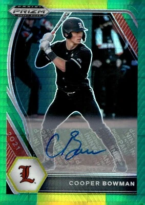 2021 Prizm Draft Picks Auto Prizms Green and Yellow Hyper #122 Cooper Bowman - Image 1 of 2