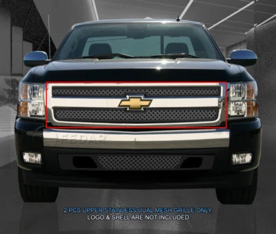 Fedar Fits 2007-2013 Silverado 1500 Chrome Bottom Dual Weave Mesh Grille Insert - Изображение 1 из 4