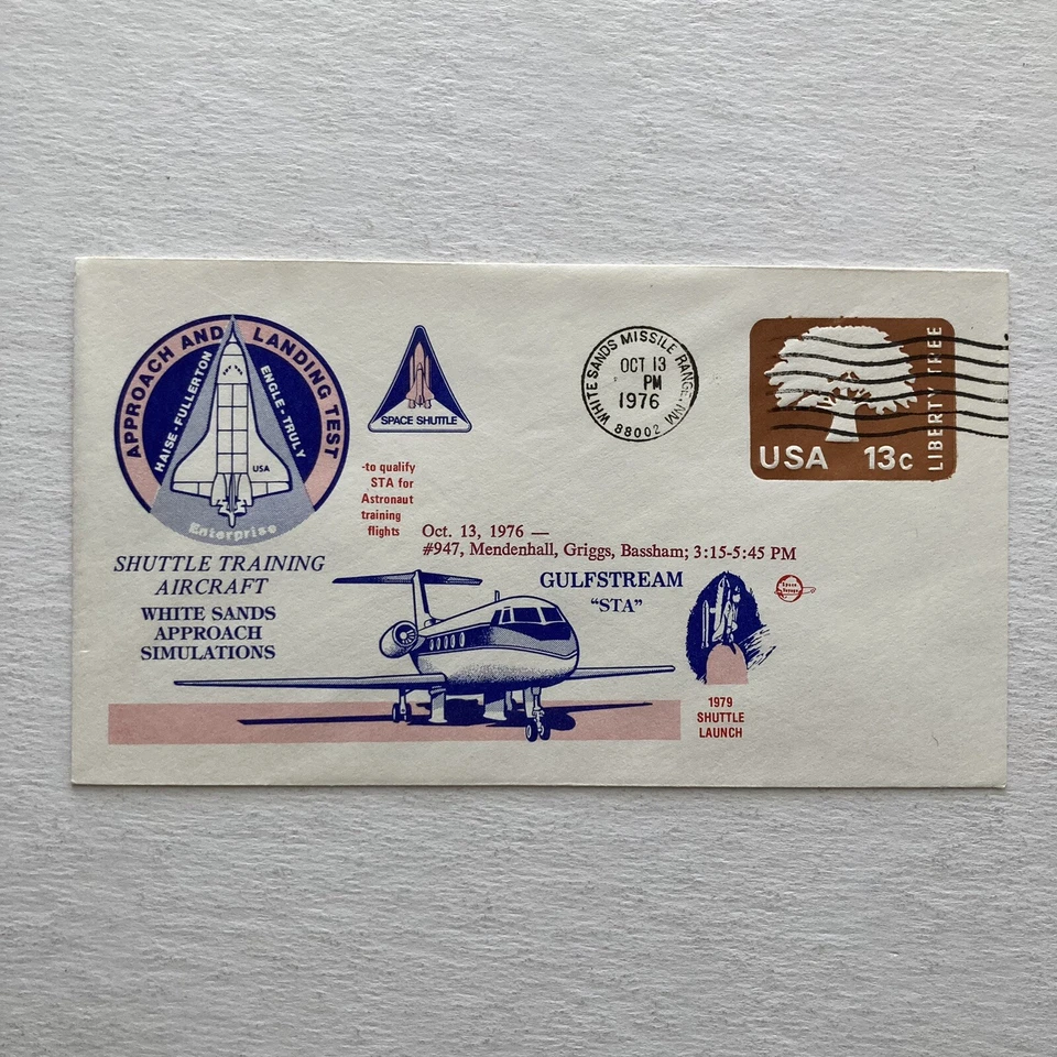 Space Shuttle Simulation White Sands Approach Space Voyage Cachet  10-13-76 - Image 1 of 4