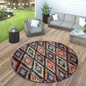 In- & Outdoor Teppich Modern Zickzack Muster Terrassen Teppich Bunt - Bild 1 von 5