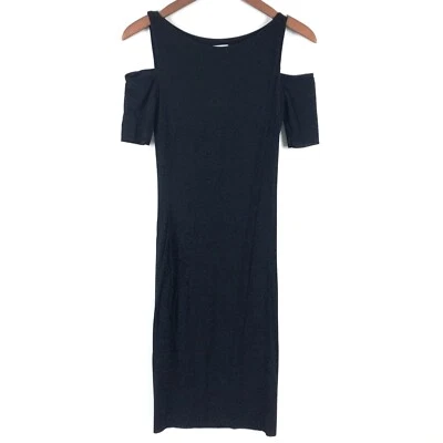 Vestido Bailey 44 XS Negro Hombro Frío Manga Corta Funda Elastizada Rayón Foto 1 de 4