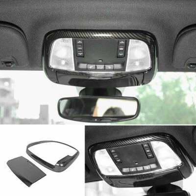 For Jeep Grand Cherokee 11-20 Carbon Fiber Front Reading Light Lamp Frame Cover Foto 1 de 4