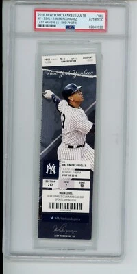 7/18 2016 Алекс Арод Родригес НА БИЛЕТЕ Последний час 696 New York Yankees PSA POP 2! - Изображение 1 из 4