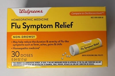 Walgreens Homeopathic Medicine Flu Symptom Relief Dissolve Oral Pellets Exp 9/25 - Image 1 of 2