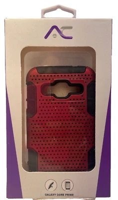 Funda rígida protectora de malla premium para Samsung Galaxy Core Prime, roja Foto 1 de 4