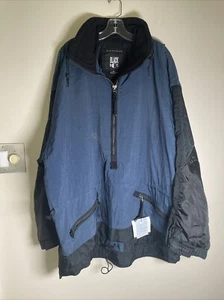 Ski Snow Boarding Winter Jacket Mens Navy Black Hooded XXL 2XL Tall Long 1/2 Zip - Picture 1 of 11