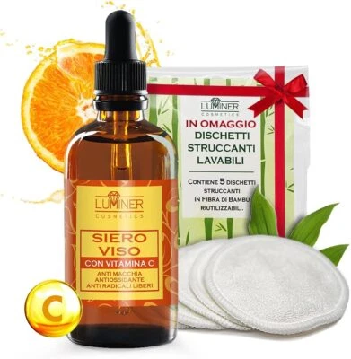 Siero Viso Antimacchie e Antirughe con Acido Ialuronico Puro, Vitamine C-E 100ml - Immagine 1 di 4