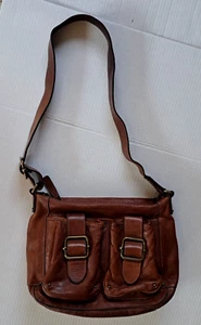 Banana Republic Brown Distressed Leather Shoulder Saddle Bag 2007 - Picture 1 of 16