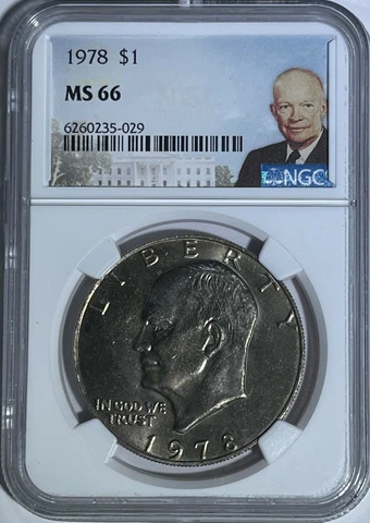 1978 P $1 NGC MS66 CLAD EISENHOWER DOLLAR MINT STATE IKE LABEL Cover